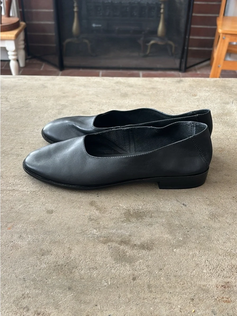 Jeffrey Campbell Black Leather Flats size 9
